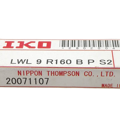 New IKO LWL9R160BPS2 Linear Guide Rail, 9mm W x 10mm H x 160mm L, 20mm Pitch