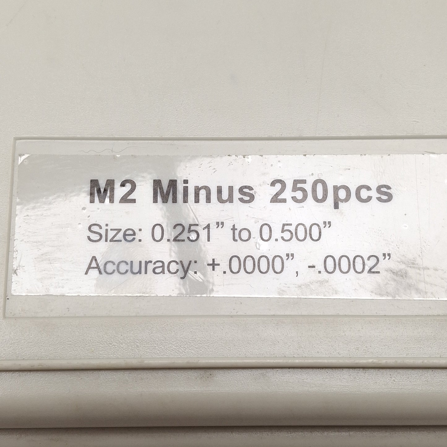 Used SPI M2 Minus 250pcs Class ZZ Pin Gages Set, ø0.251-0.500in, +0.0000 to -0.0002in