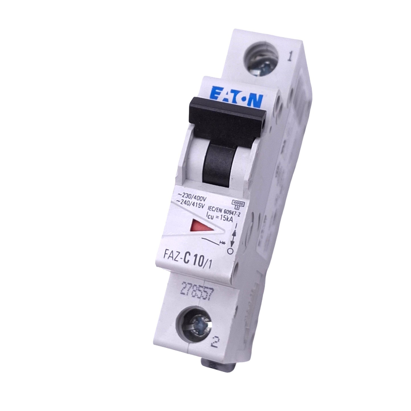 Used Eaton FAZ-C10/1 Miniature Circuit Breaker, 1-Pole 10A, 230/400VAC, DIN Rail