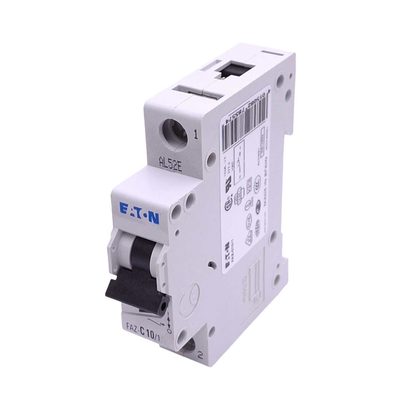 Used Eaton FAZ-C10/1 Miniature Circuit Breaker, 1-Pole 10A, 230/400VAC, DIN Rail