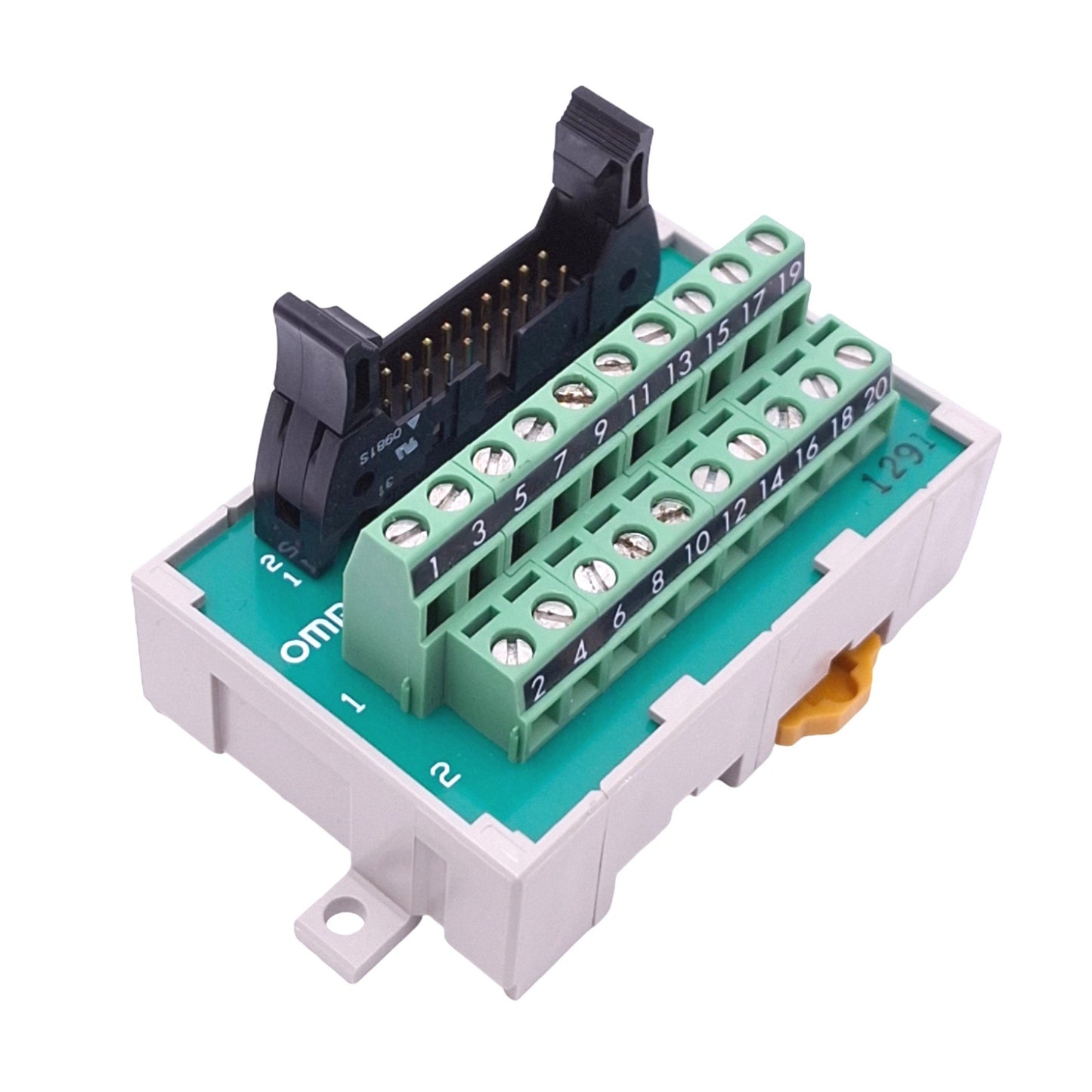 Used Omron XW2B-20G4 Breakout Board for CV PLC, 20-Point, 125VAC 1A Max, DIN Rail