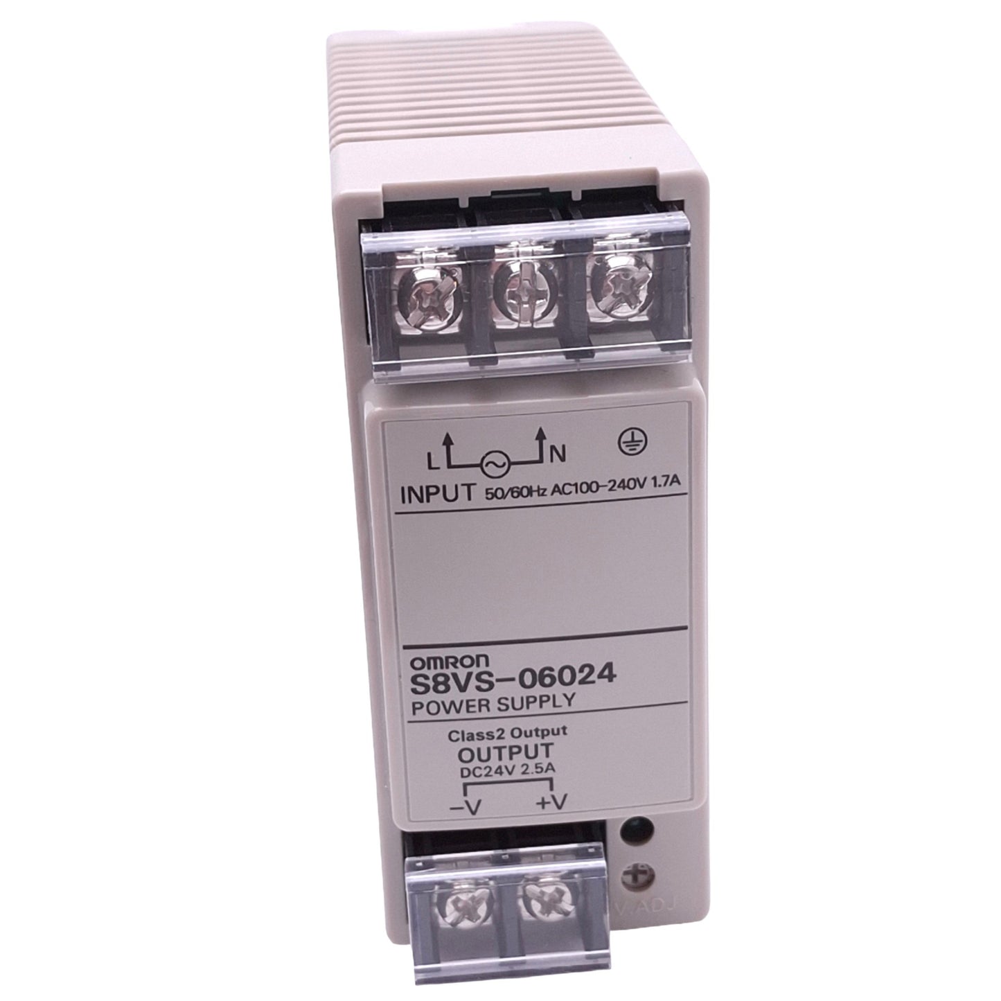 New – Open box Omron S8VS-06024 Power Supply, 100-240VAC 1.7A In, 24VDC 2.5A Out, 60W Max