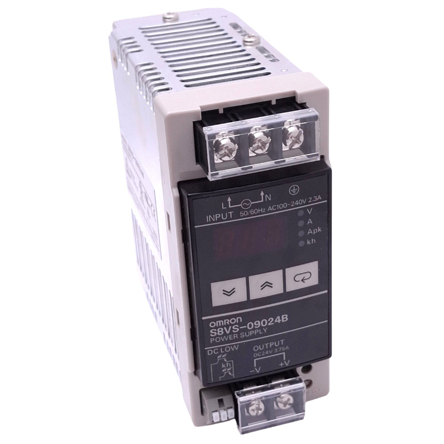 Used Omron S8VS-09024B Power Supply w/ Display, 100-240VAC In, 24VDC 3.75A Out, 90W