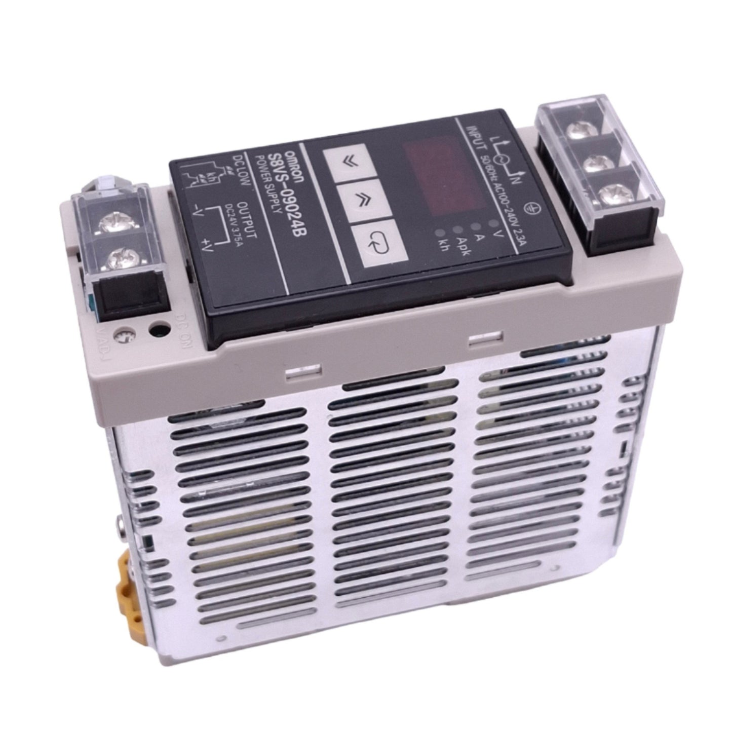 Used Omron S8VS-09024B Power Supply w/ Display, 100-240VAC In, 24VDC 3.75A Out, 90W