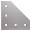 Used Lot of 8 80/20 4351 90 Degree Angled Flat Plate, 15-Series, 5-Hole, 4.5 x 4.5in