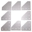 Used Lot of 8 80/20 4351 90 Degree Angled Flat Plate, 15-Series, 5-Hole, 4.5 x 4.5in