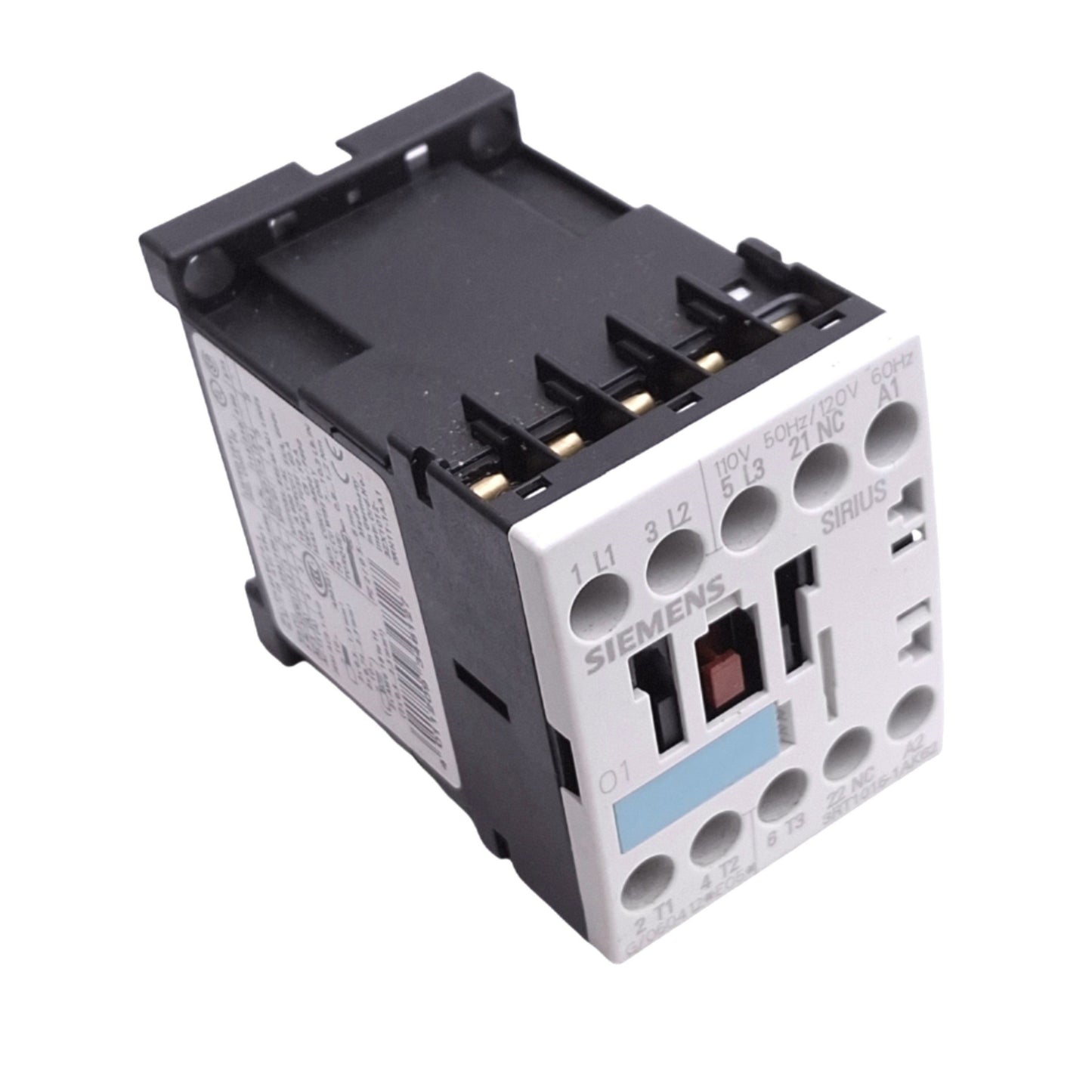 Used Siemens 3RT1015-1AK62 SIRIUS Contactor, 3-Pole NO, 1NC Aux, 18A Max, 120VAC Coil