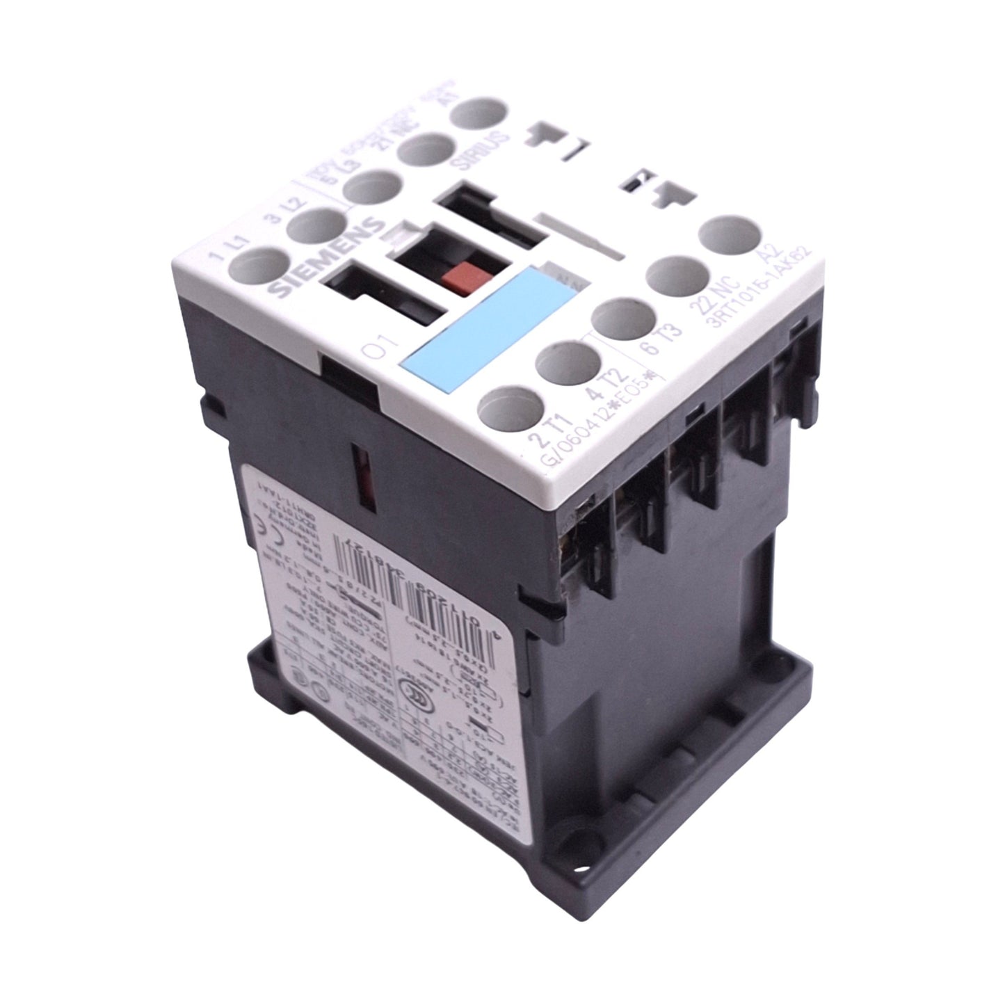 Used Siemens 3RT1015-1AK62 SIRIUS Contactor, 3-Pole NO, 1NC Aux, 18A Max, 120VAC Coil