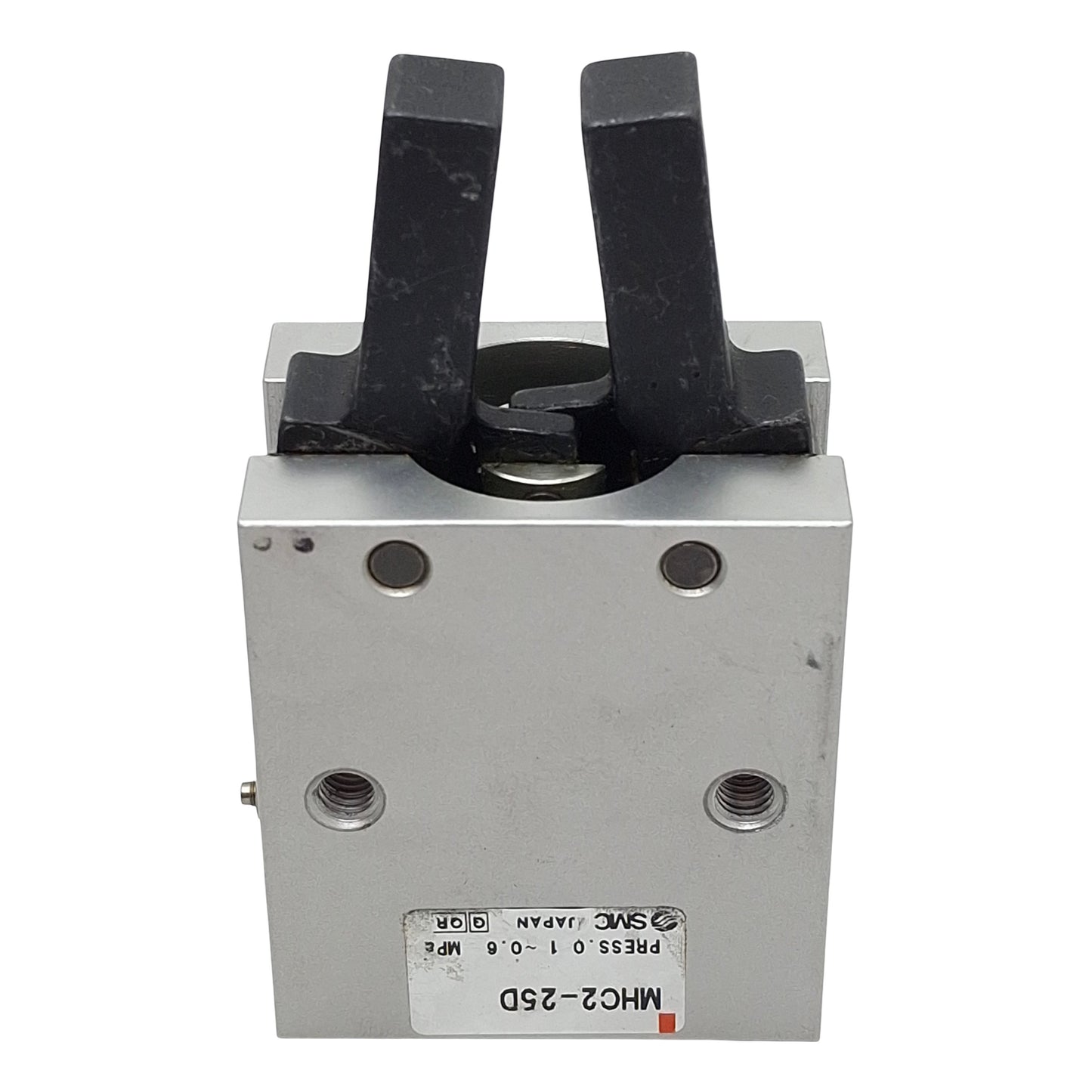 Used SMC MHC2-25D Pneumatic Gripper, ø25mm Bore, 30°~-10° Angle, 1.36Nm, 0.6MPa, M6