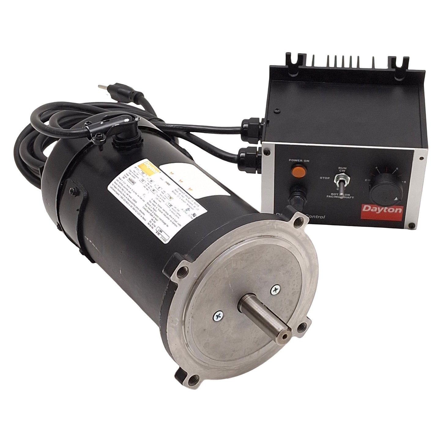 Used Dayton 1F800 / 1F800H DC Motor & Controller, 1/2HP 90VDC, 1750rpm, 56C Frame