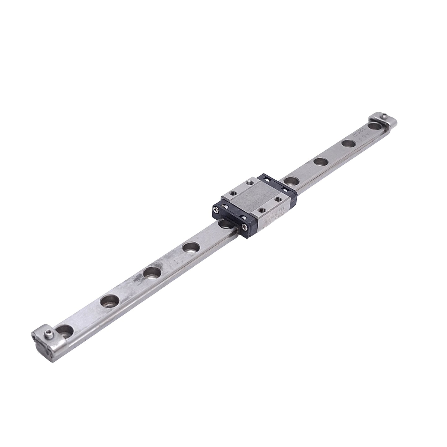 Used THK RSR 9KM Linear Bearing, 4x M3 Tapped Holes, Rail: 190mm x 9mm x 5.5mm