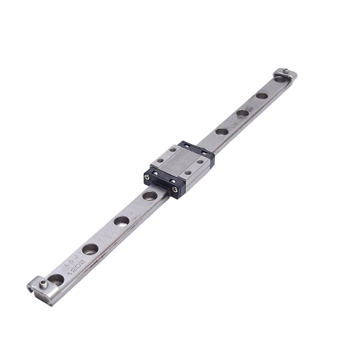 Used THK RSR 9KM Linear Bearing, 4x M3 Tapped Holes, Rail: 190mm x 9mm x 5.5mm