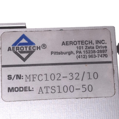 Used Aerotech ATS100-50 Ball Screw Linear Actuator, 50mm Travel, 2mm Lead, NEMA 23