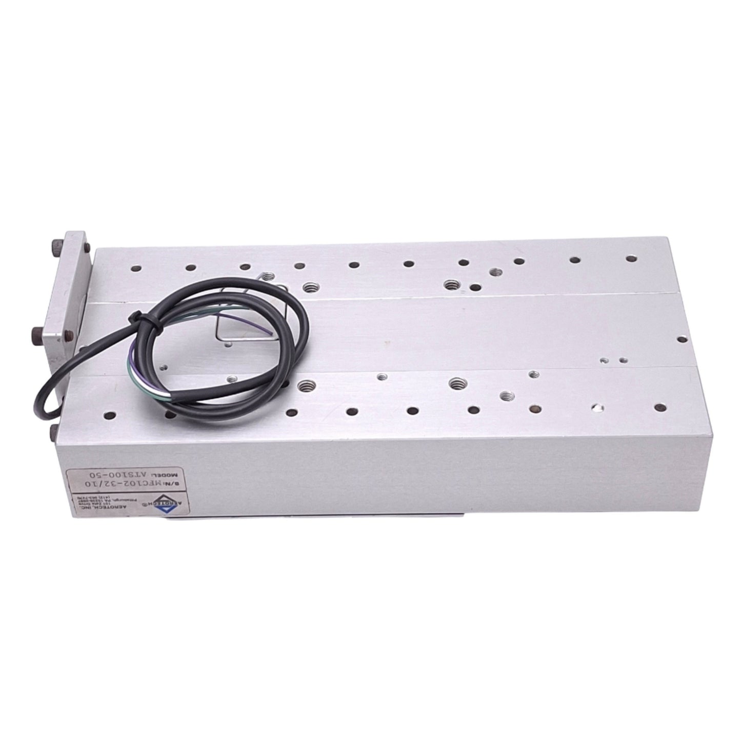 Used Aerotech ATS100-50 Ball Screw Linear Actuator, 50mm Travel, 2mm Lead, NEMA 23