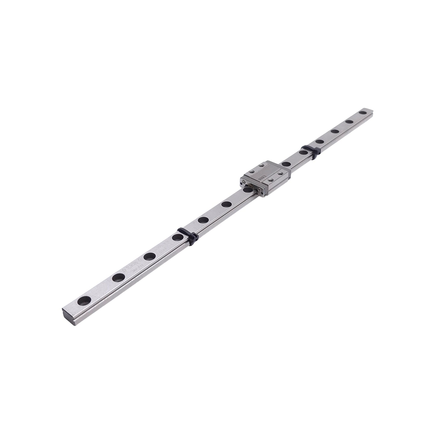 Used IKO LWL9B Linear Ball Bearing Carriage Slide on 178mm Guide Rail, 9mm Wide