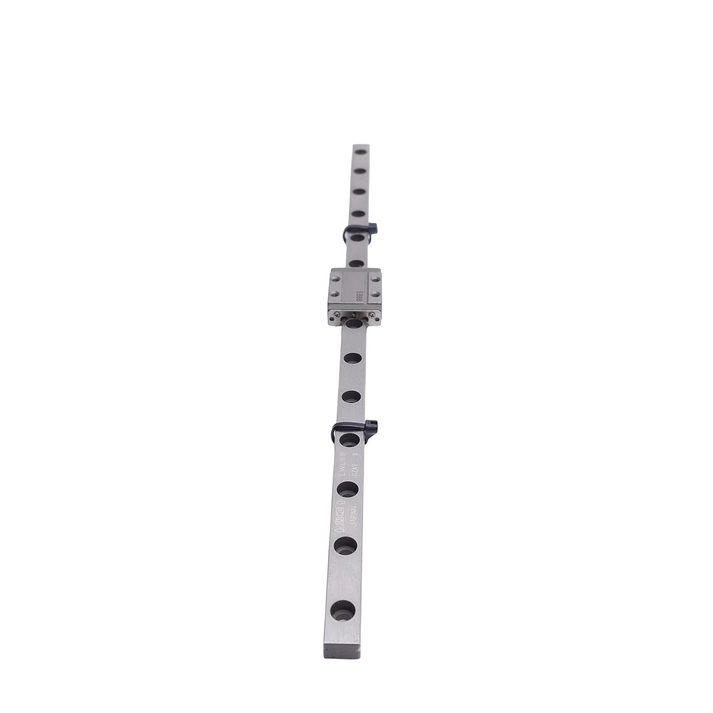 Used IKO LWL9B Linear Ball Bearing Carriage Slide on 178mm Guide Rail, 9mm Wide