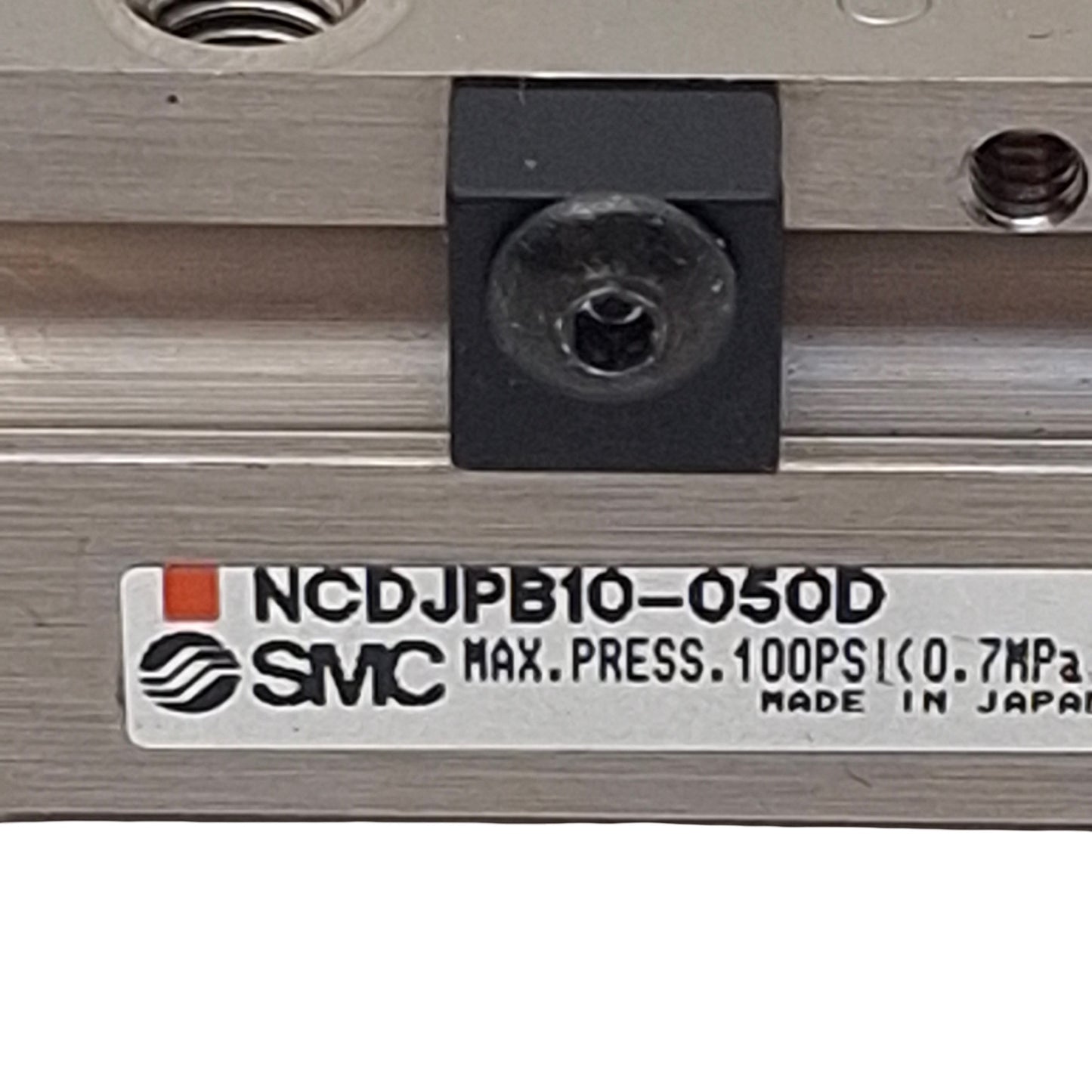 Used SMC NCDJPB10-050D Pin Pneumatic Cylinder ø3/8" Bore, 1/2" Stroke, #10-32, 100psi