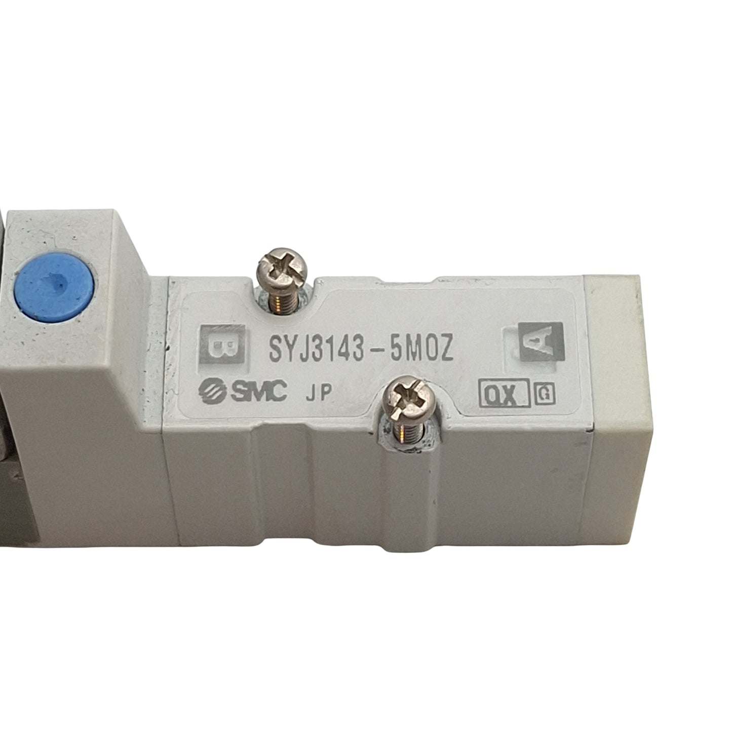 Used SMC SYJ3143-5MOZ Solenoid Valve, 5/2-Way, 0.15-0.7MPa, Base-Mount, 24VDC Coil
