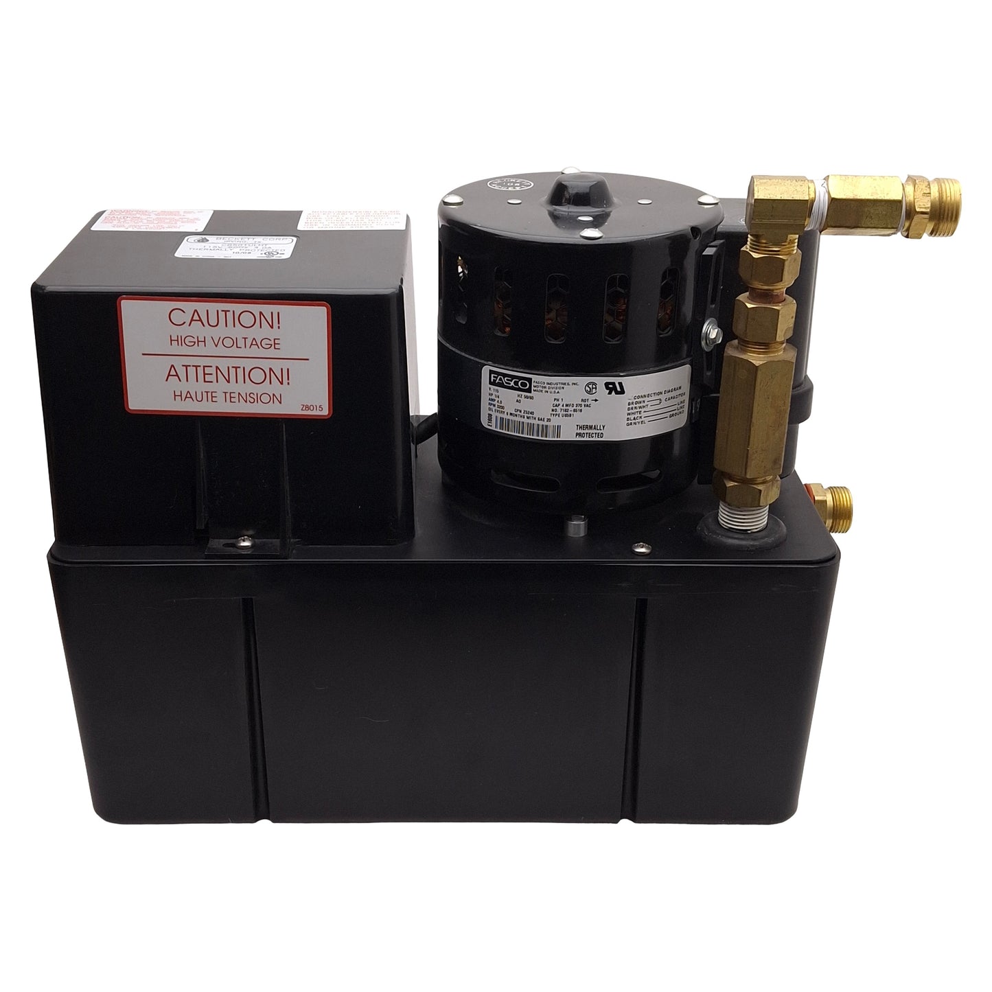 Used Beckett CB501ULHT Condensate Pump, 50ft Max Lift, 1-Gallon, 212°F, 115VAC 4.0A