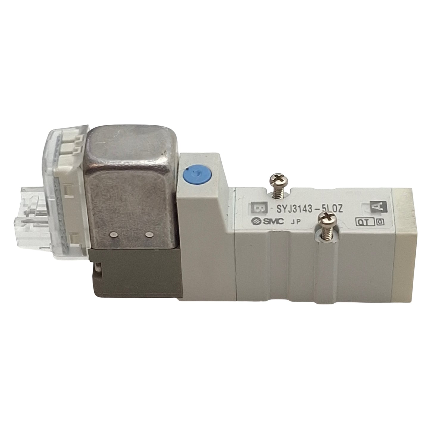 Used SMC SYJ3143-5LOZ Solenoid Valve, 5/2-Way, 0.15-0.7MPa, Base-Mount, 24VDC Coil
