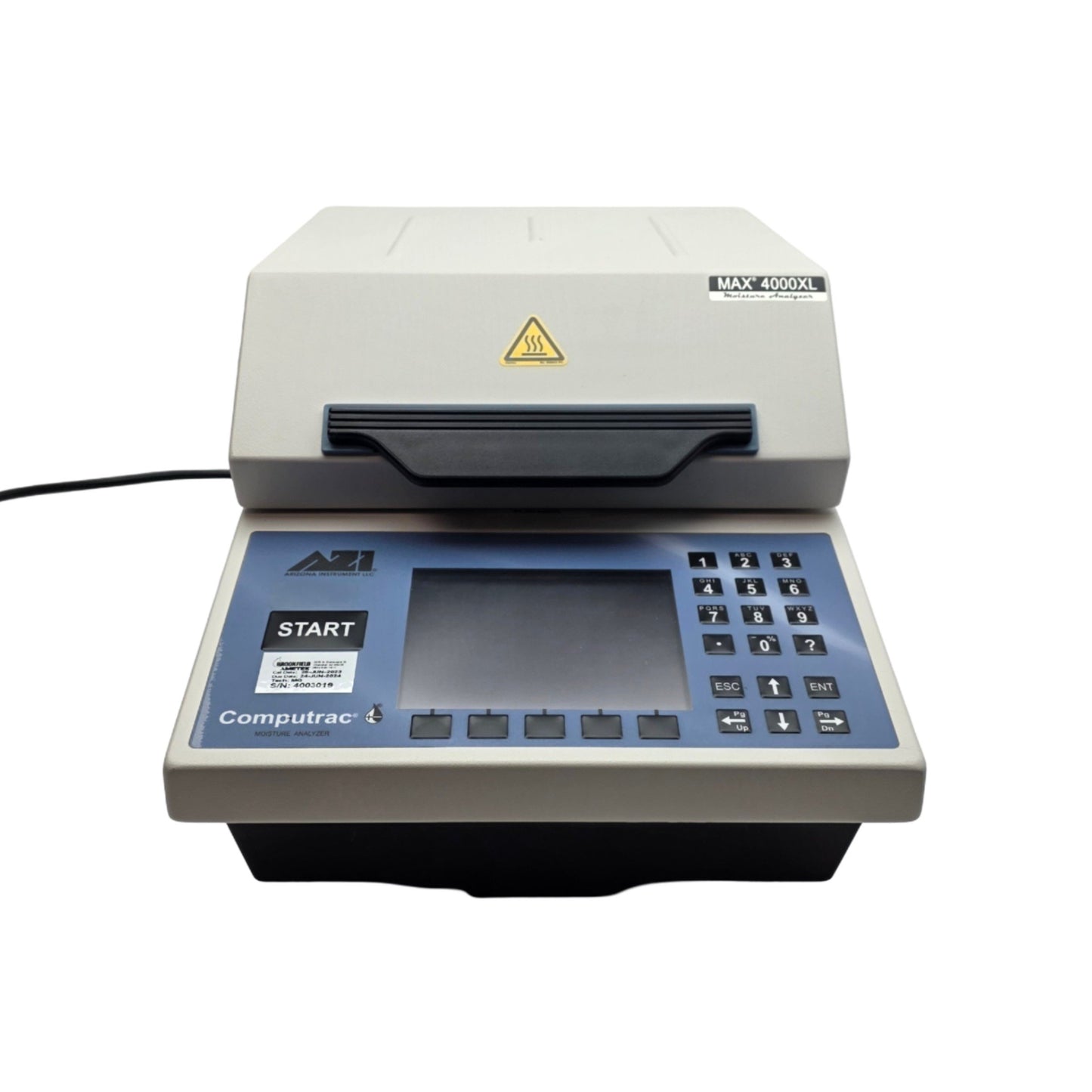 Used AZI Brookfield Ametek Computrac MAX 4000XL Moisture And Solids Analyzer 115VAC