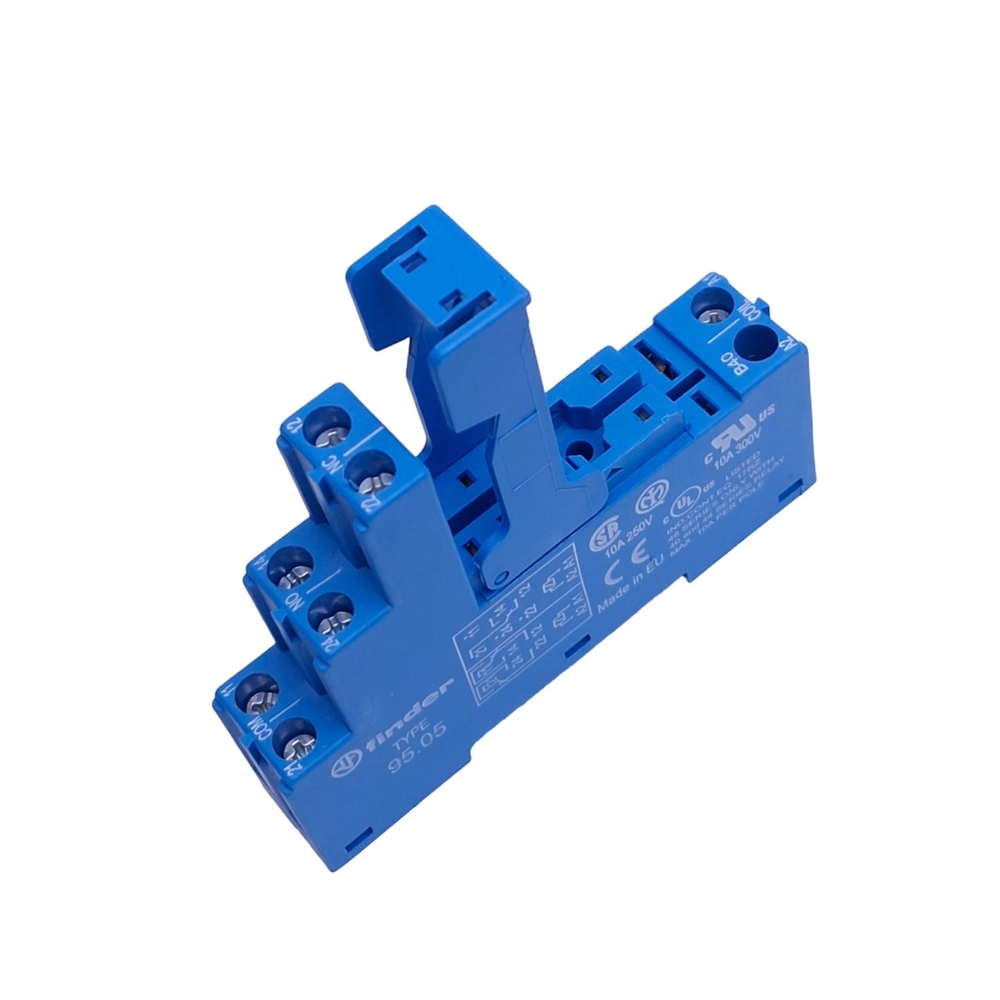 New Lot of 4 Finder 95.05 Relay Sockets for 40 Series, 8-Pin, 10A 250V Max, DIN Rail