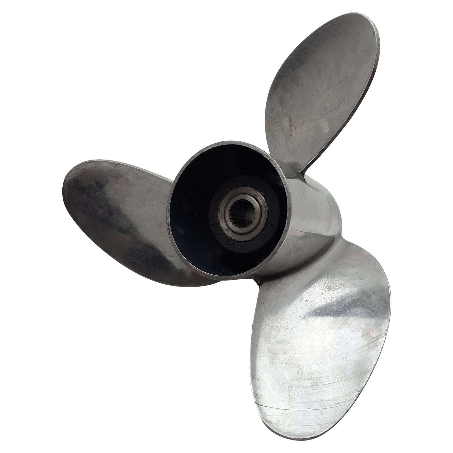 Used OMC Evinrude Johnson Raker 3855154 Propeller, 14-1/2" x 22" Pitch, LH, 19 Spline