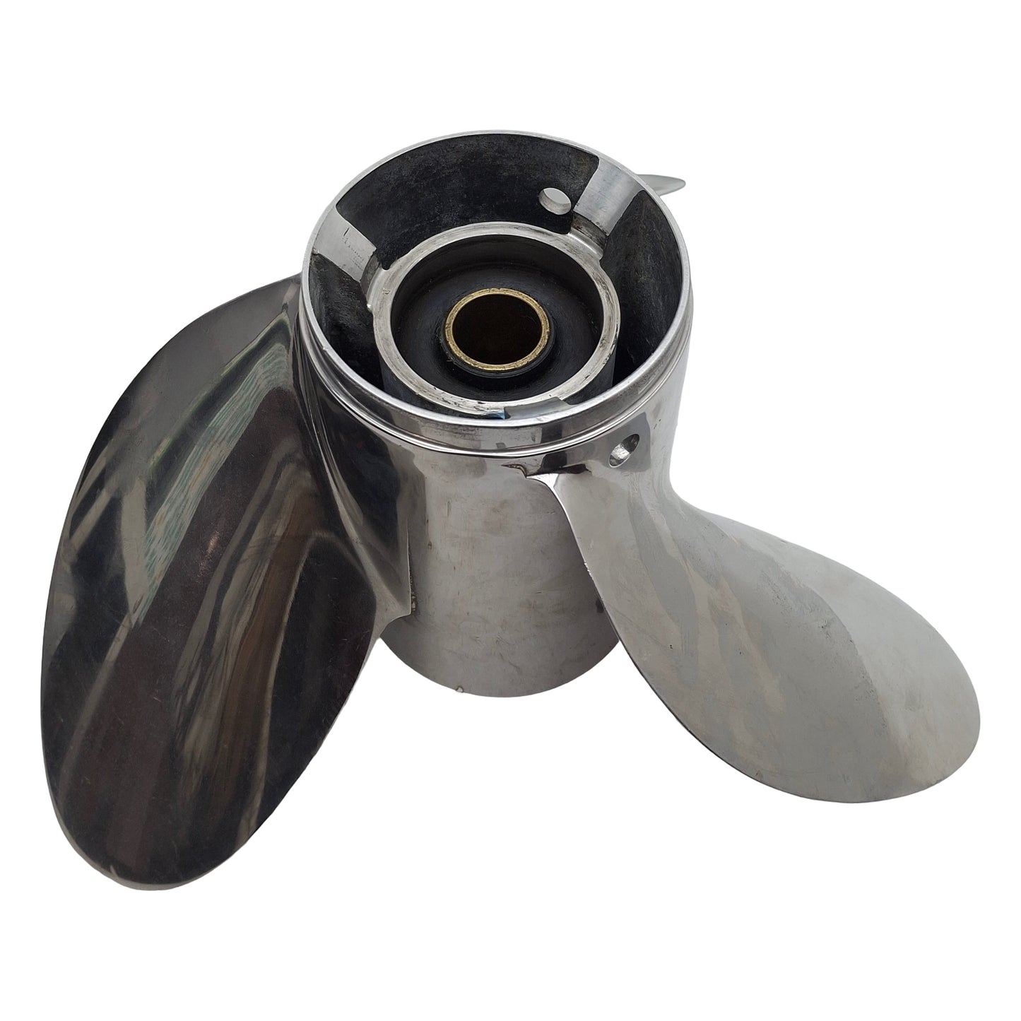 Used OMC Evinrude Johnson Raker 3855154 Propeller, 14-1/2" x 22" Pitch, LH, 19 Spline