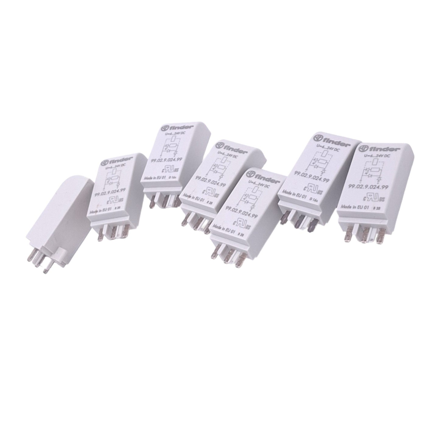 Used Lot of 7 Finder 99.02.9.024.99 Coil Indication EMC Suppression Modules, 6-24VDC