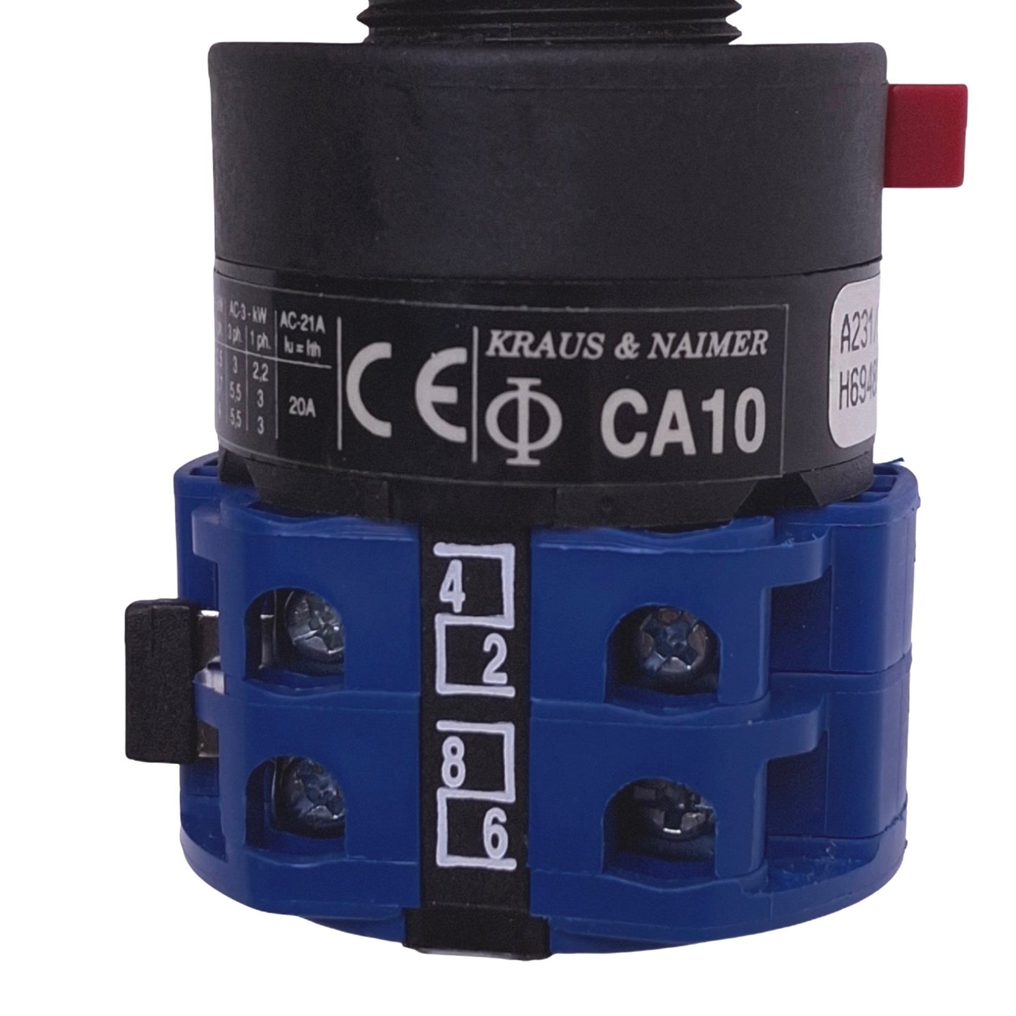 Used Kraus & Naimer CA10.A231/GBA002 Rotary Switch, 4-Position Maintained, 20A Max