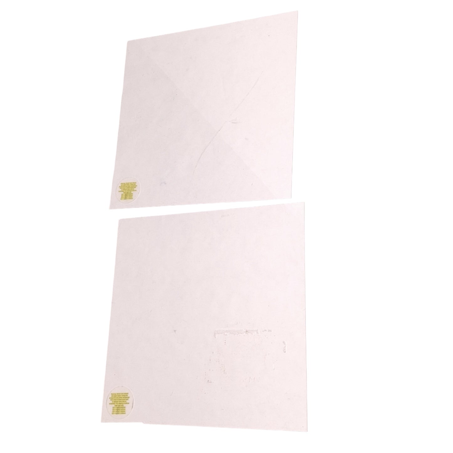 Used Lot of 2 Acrylic Laser Safety Window 805-1064nm NIR, 11in x 11in x 0.063in Thick