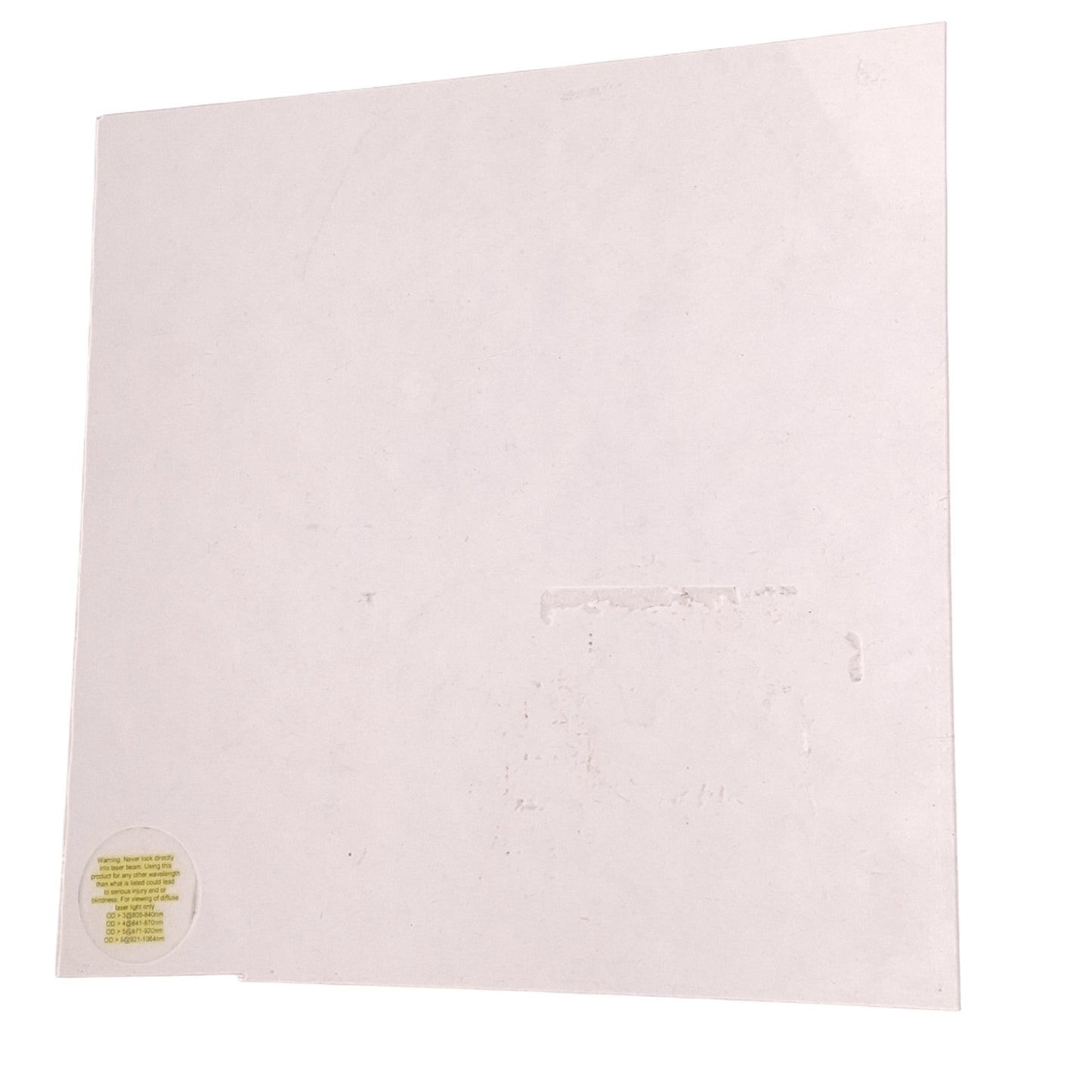 Used Lot of 2 Acrylic Laser Safety Window 805-1064nm NIR, 11in x 11in x 0.063in Thick
