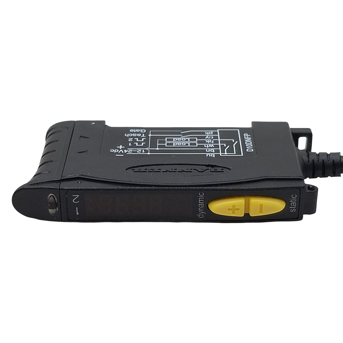 Used Banner D10DNFP 62379 Fiber Optic Sensor, 2NPN, 12-24VDC, 6-Wire Lead, DIN Rail