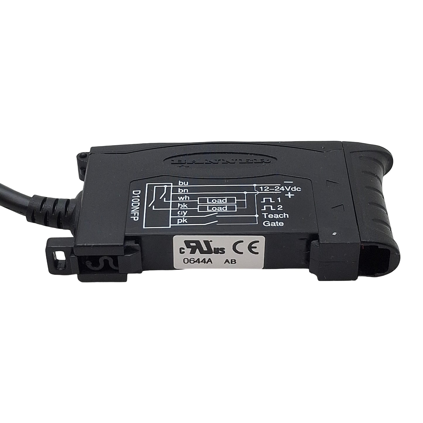 Used Banner D10DNFP 62379 Fiber Optic Sensor, 2NPN, 12-24VDC, 6-Wire Lead, DIN Rail