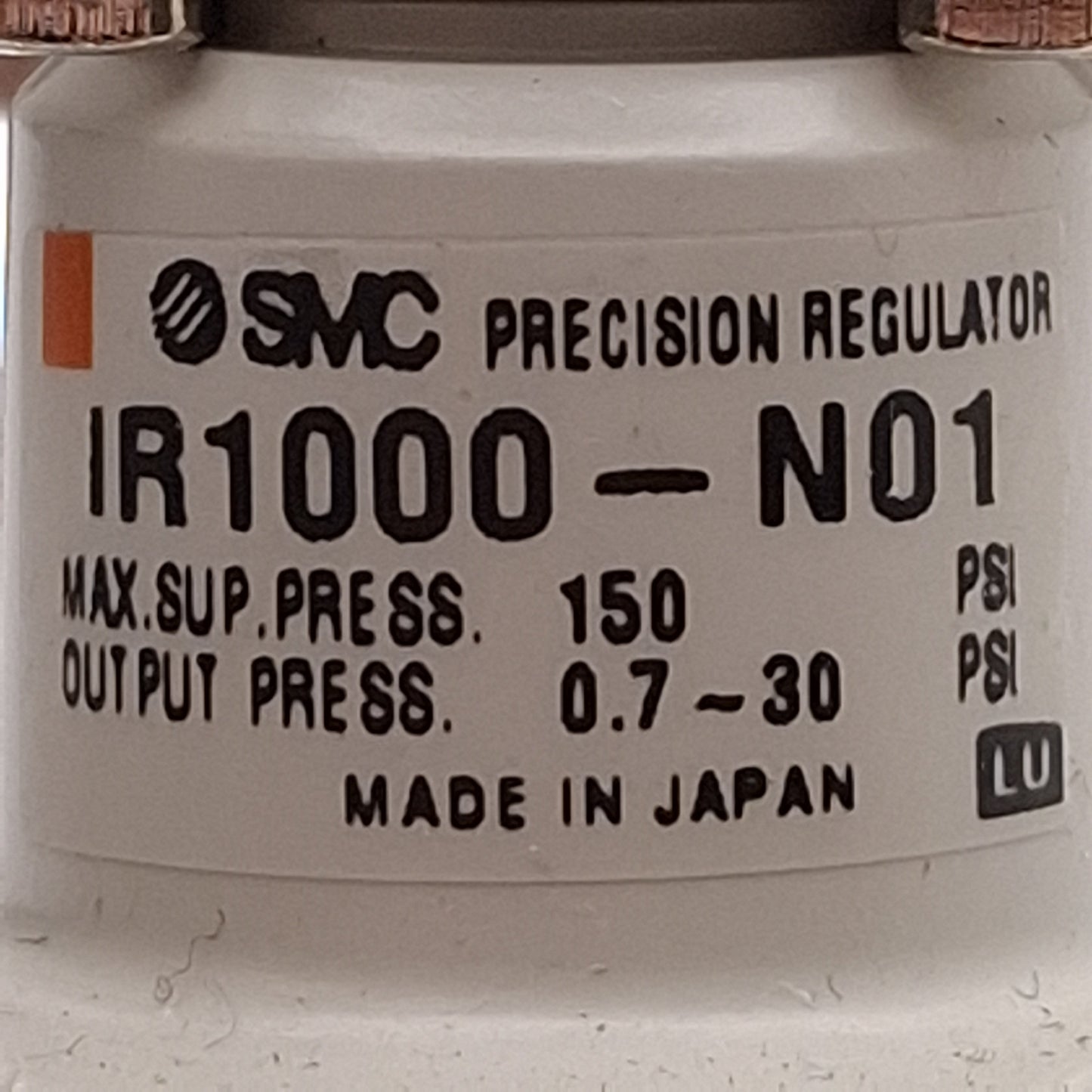 Used SMC IR1000-N01 Precision Regulator, 150psi Supply, 0.7-30psi Set, 1/8in NPT