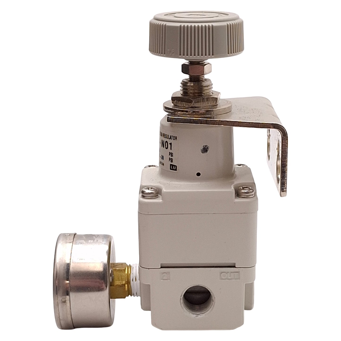 Used SMC IR1000-N01 Precision Regulator, 150psi Supply, 0.7-30psi Set, 1/8in NPT