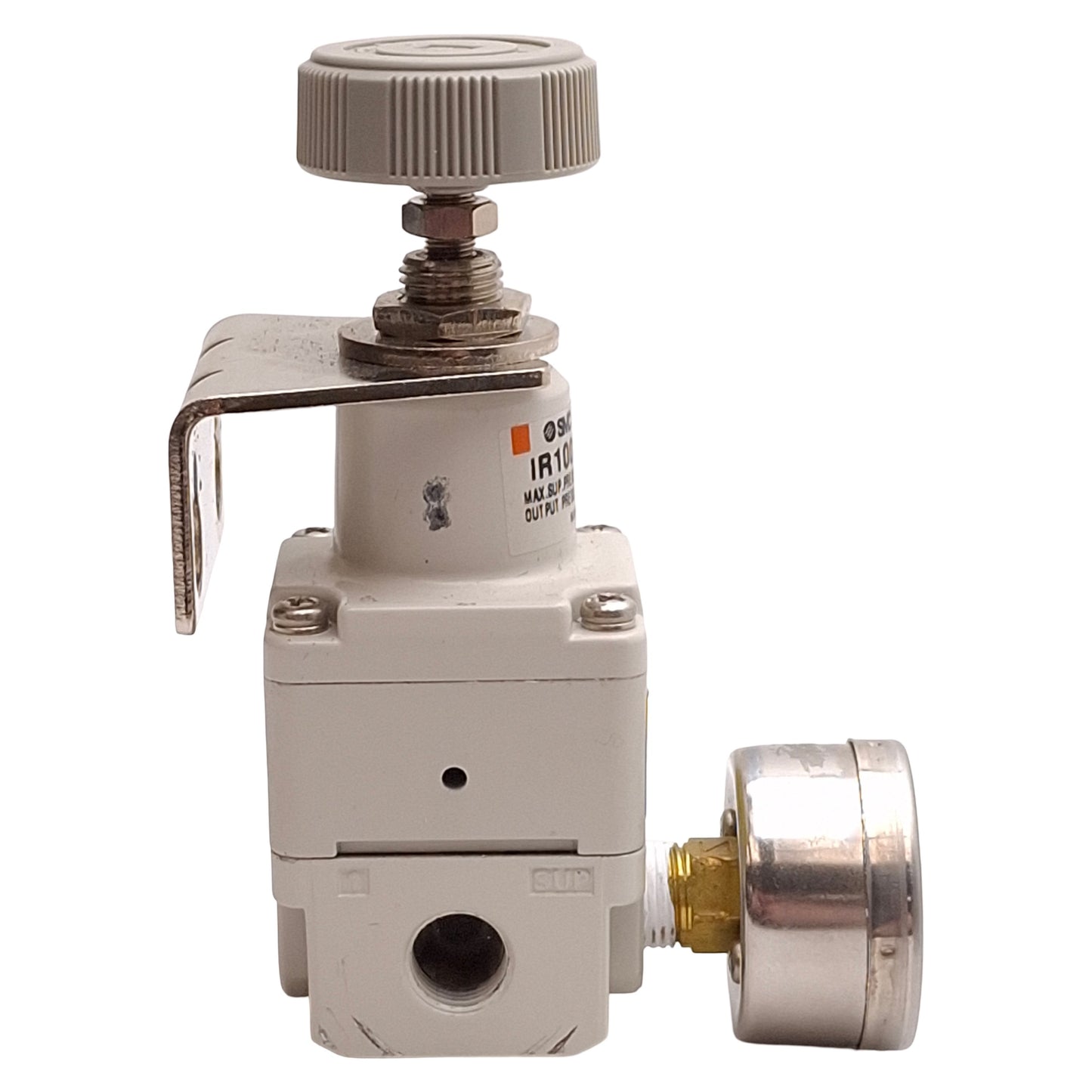 Used SMC IR1000-N01 Precision Regulator, 150psi Supply, 0.7-30psi Set, 1/8in NPT