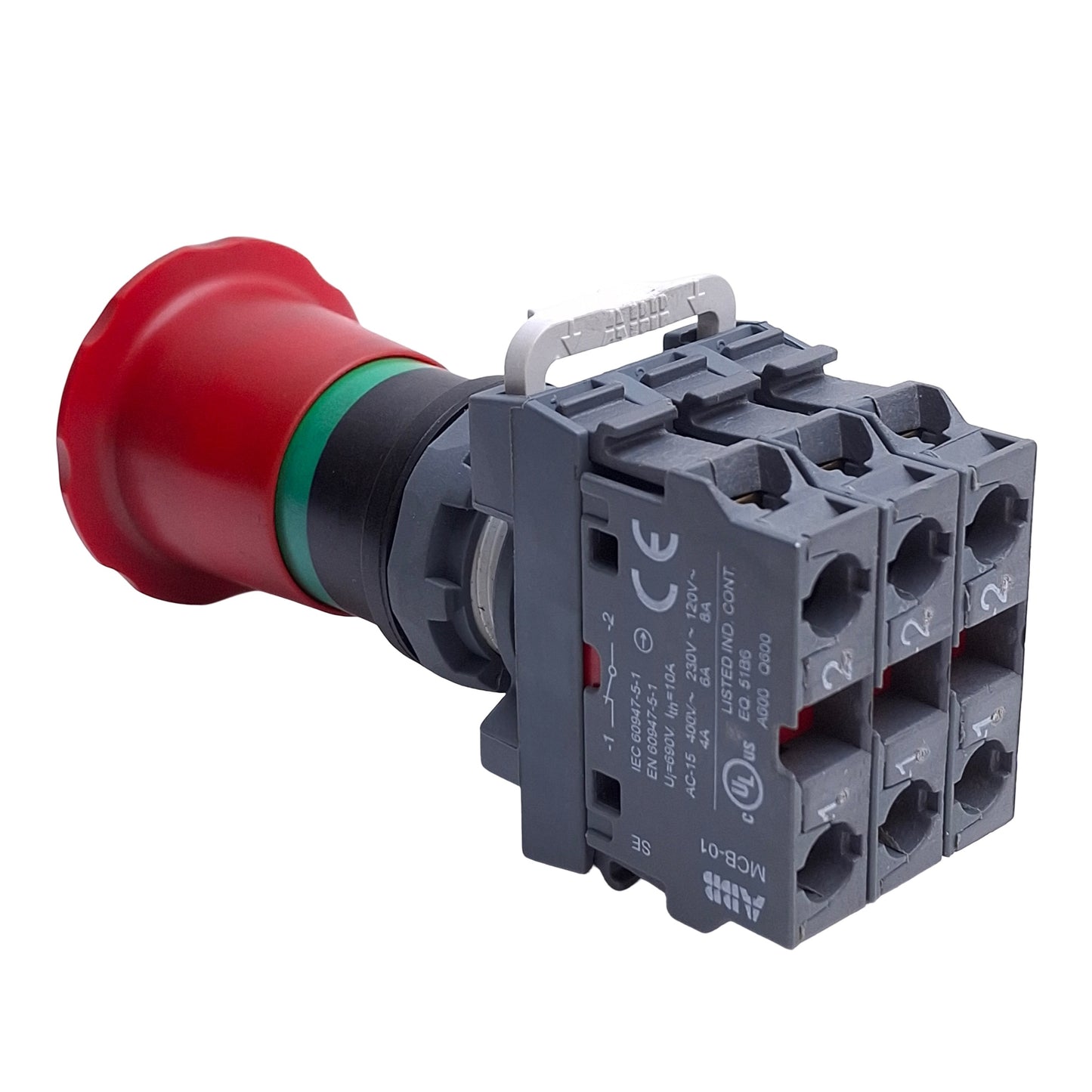 Used ABB MPET4-10R E-Stop Push Twist Release Button ø22mm, 3NC Contact, 690V 10A