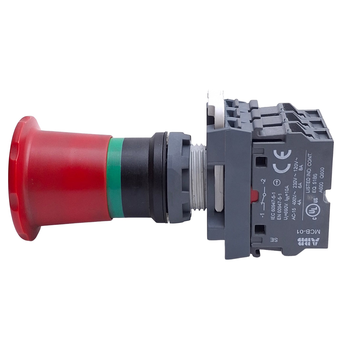 Used ABB MPET4-10R E-Stop Push Twist Release Button ø22mm, 3NC Contact, 690V 10A