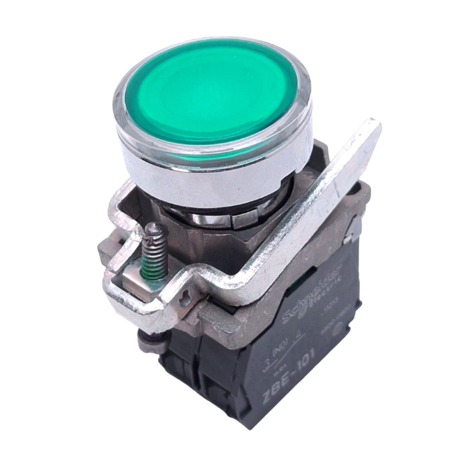 New – Open box Schneider Electric XB4BW33B1 Illuminated Green Pushbutton, 22mm, 1NO, 24V