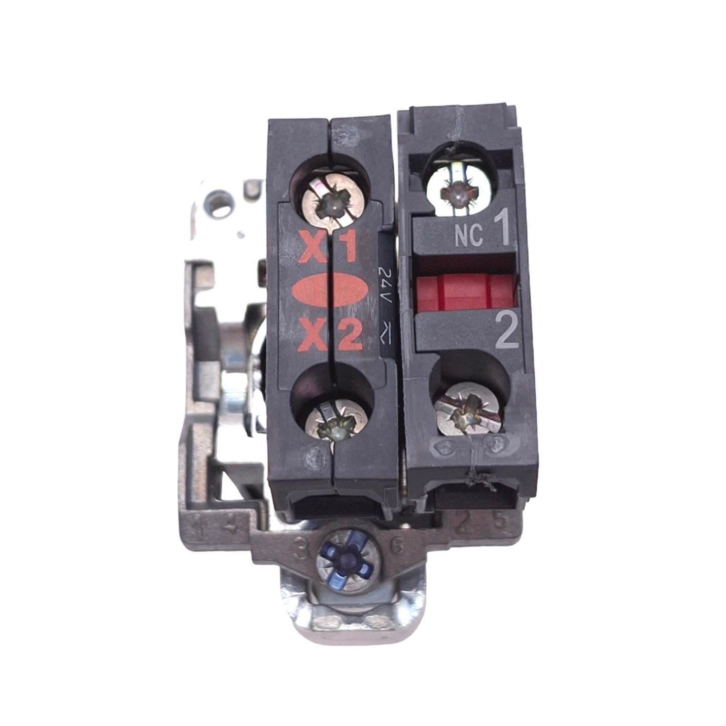 New – Open box Schneider Electric XB4BW34B2 Illuminated Red Pushbutton, 22mm, 1NC, 24V