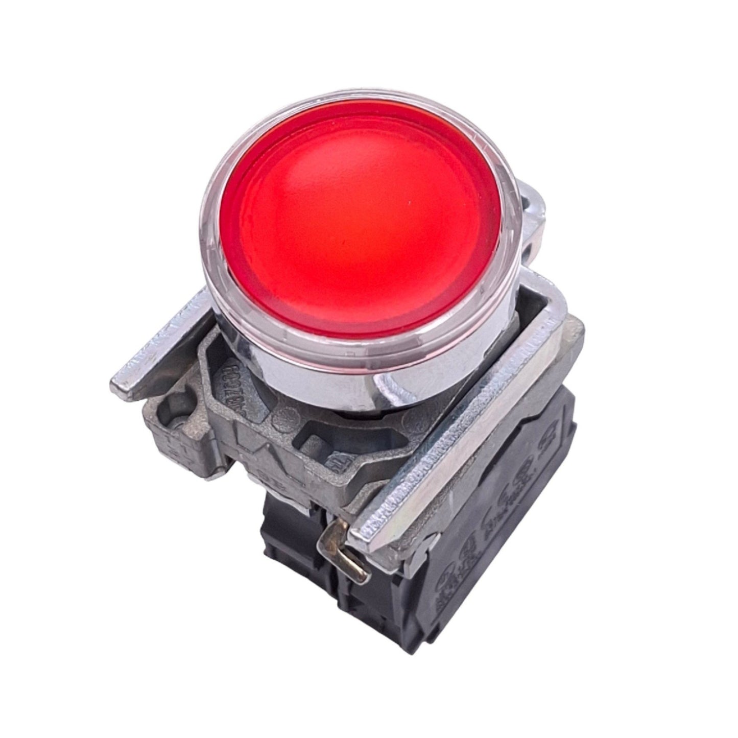 New – Open box Schneider Electric XB4BW34B2 Illuminated Red Pushbutton, 22mm, 1NC, 24V