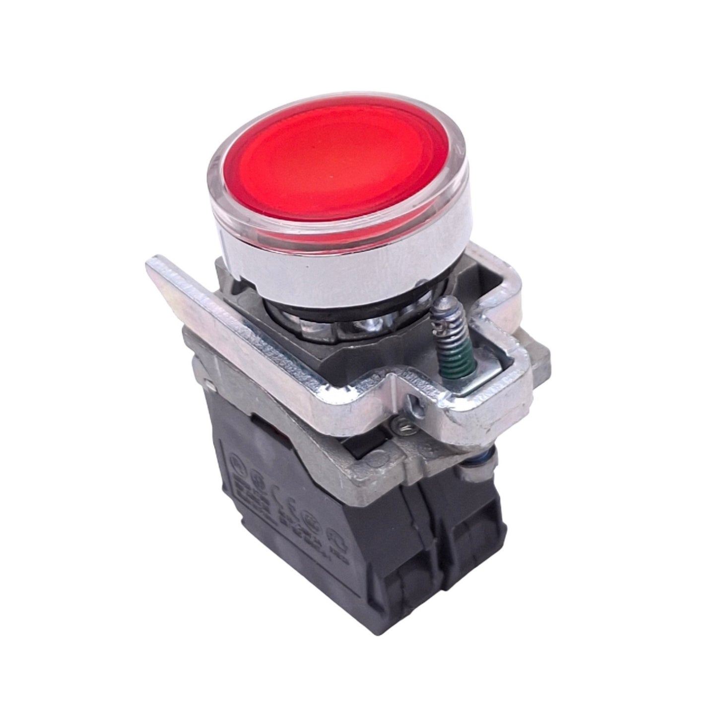 New – Open box Schneider Electric XB4BW34B2 Illuminated Red Pushbutton, 22mm, 1NC, 24V