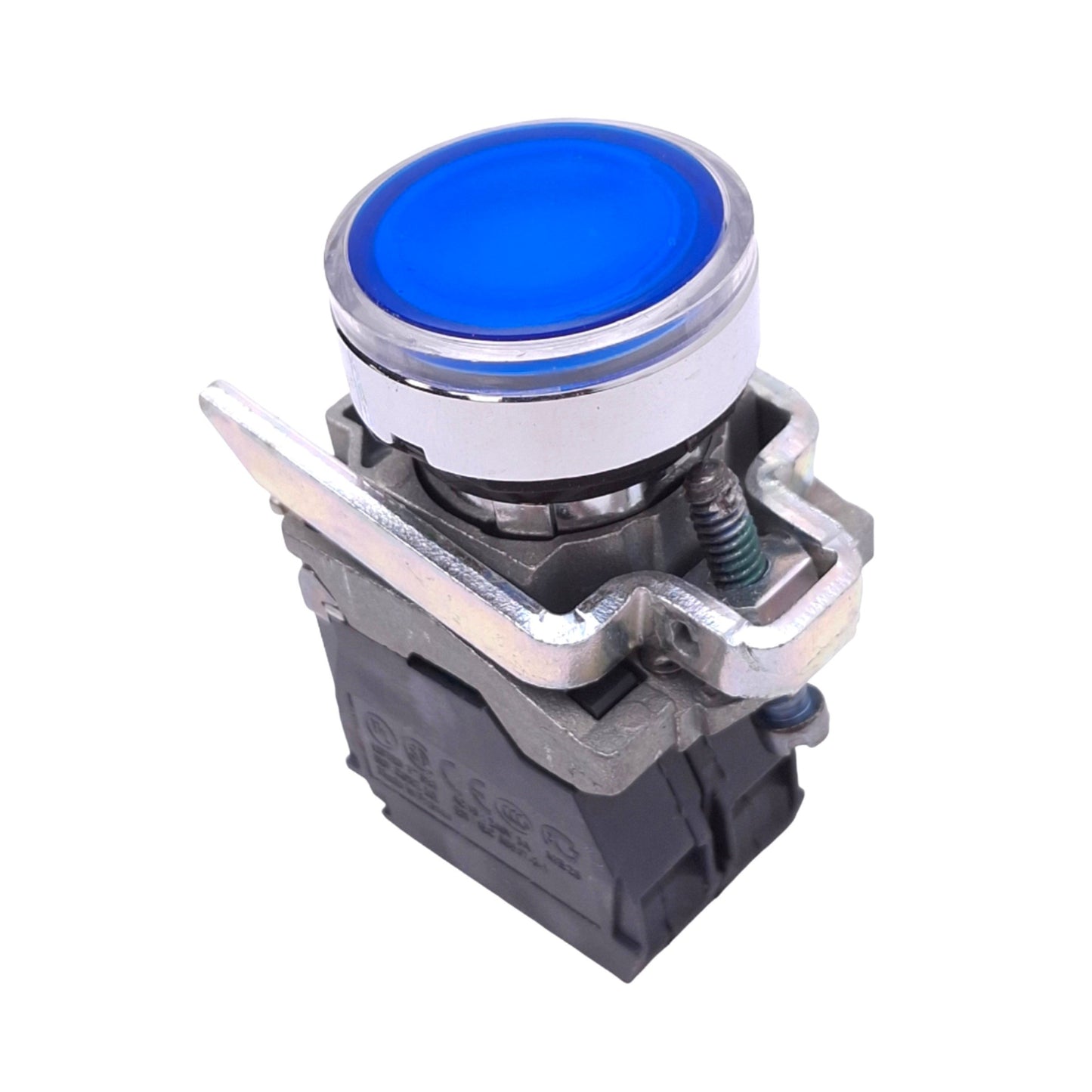 New – Open box Schneider Electric XB4BW36B1 Illuminated Blue Pushbutton, 22mm, 1NO, 24V