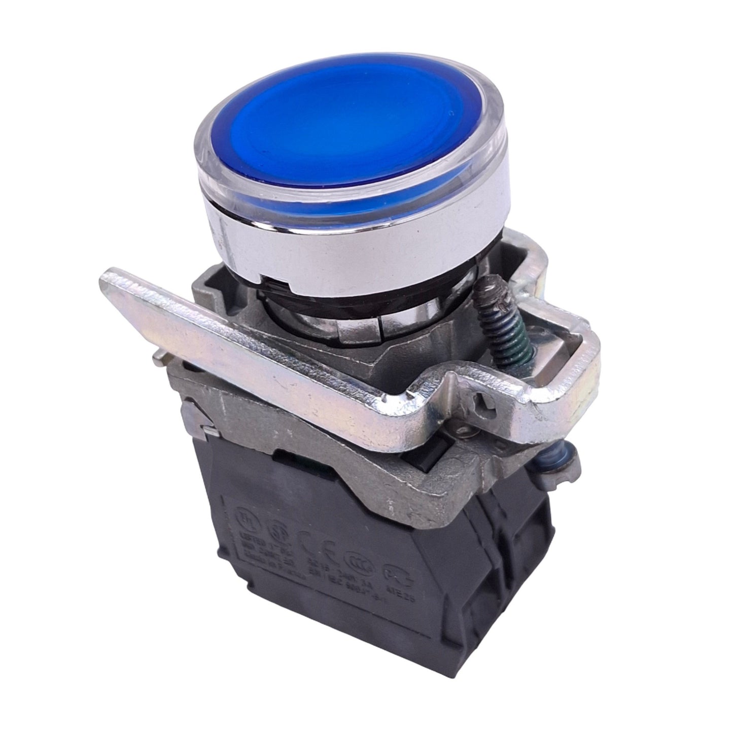 New – Open box Schneider Electric XB4BW36B1 Illuminated Blue Pushbutton, 22mm, 1NO, 24V