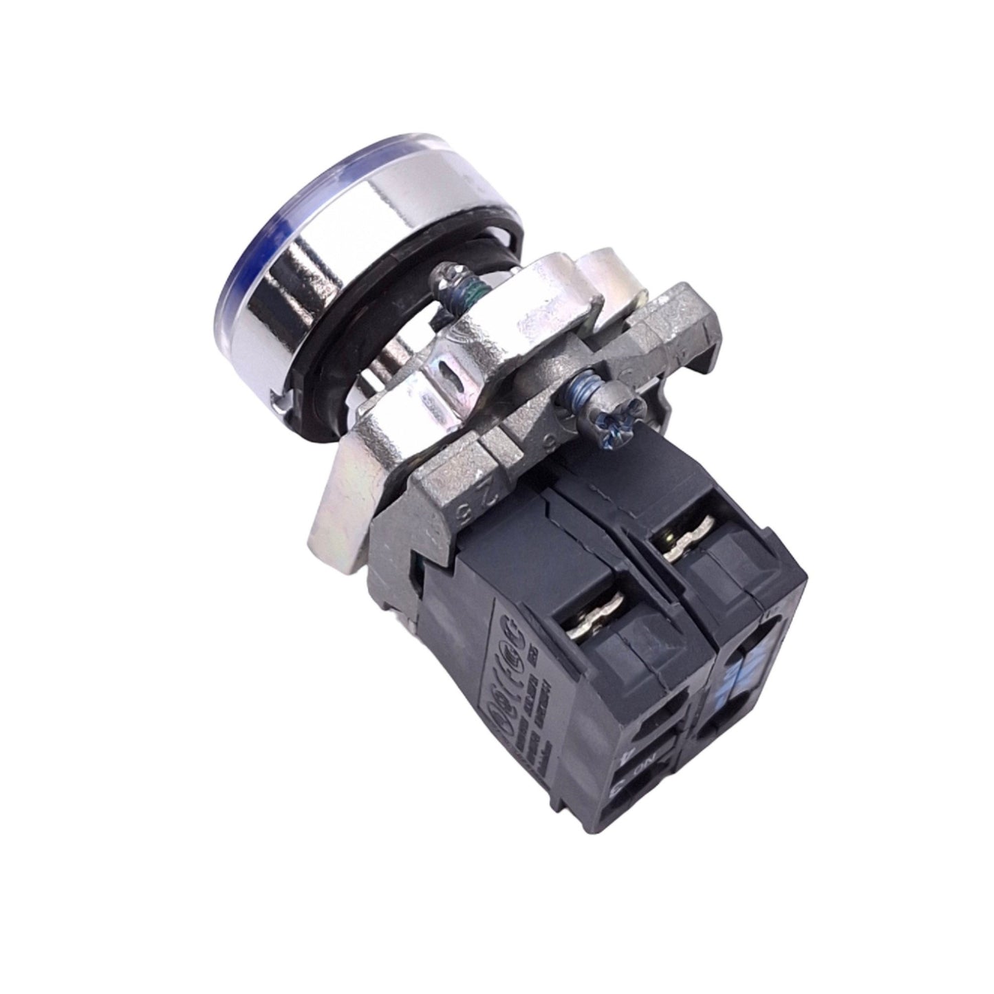 New – Open box Schneider Electric XB4BW36B1 Illuminated Blue Pushbutton, 22mm, 1NO, 24V
