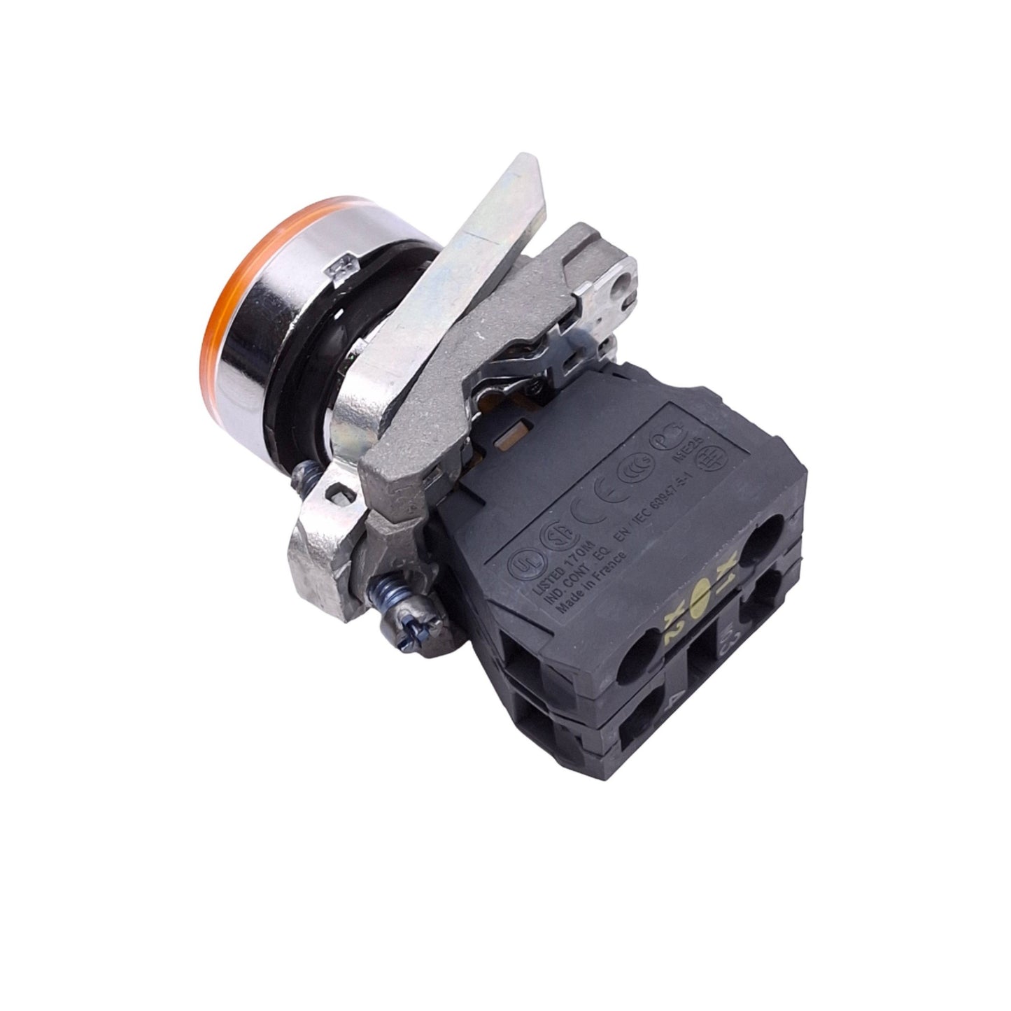 New – Open box Schneider Electric XB4BW35B1 Illuminated Orange Pushbutton, 22mm, 1NO, 24V
