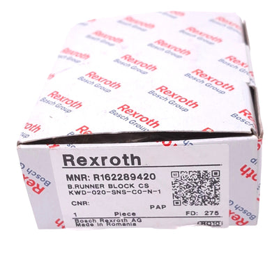 New Bosch Rexroth R162289420 KWD-020-SNS-C0-N-1 Linear Guide Block, for 20mm Rail