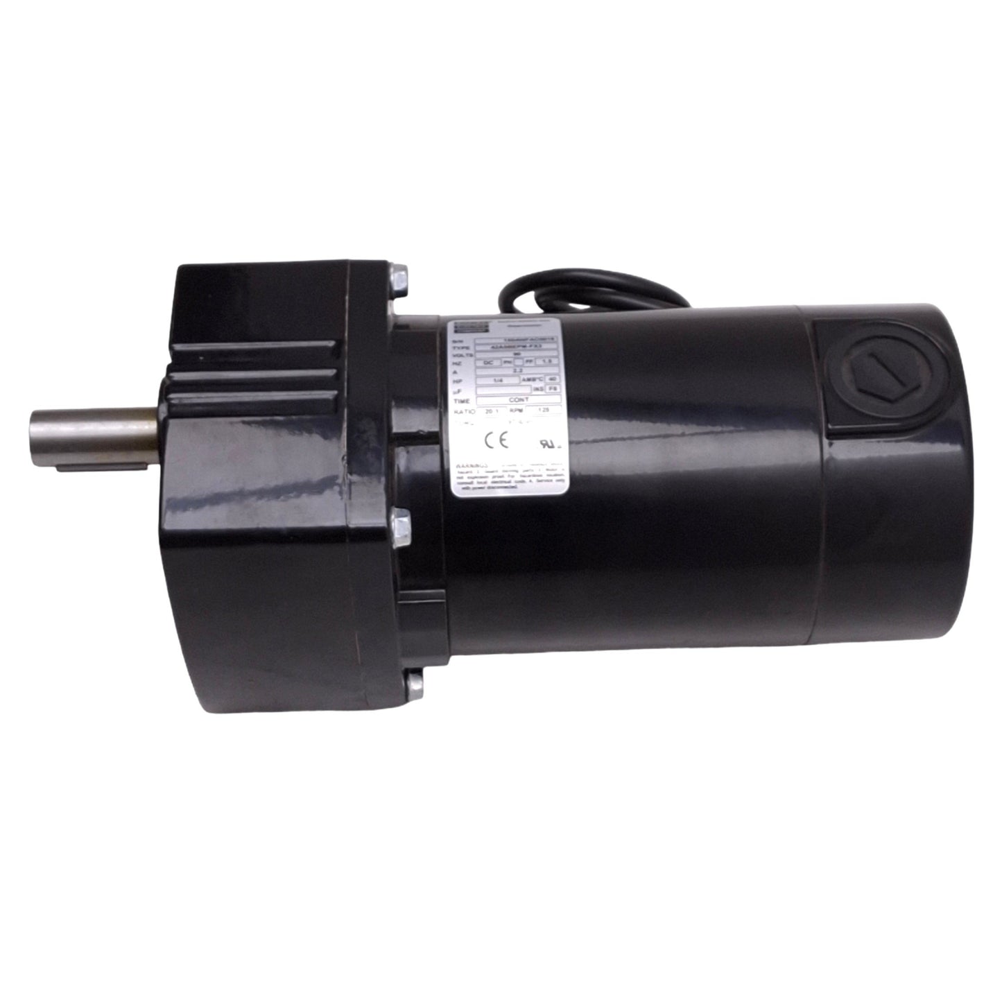 Used Bodine 42A5BEPM-FX3 Gearmotor, 20:1, 1/4hp, 90VDC 2.2A, 125rpm 97lb-in Max