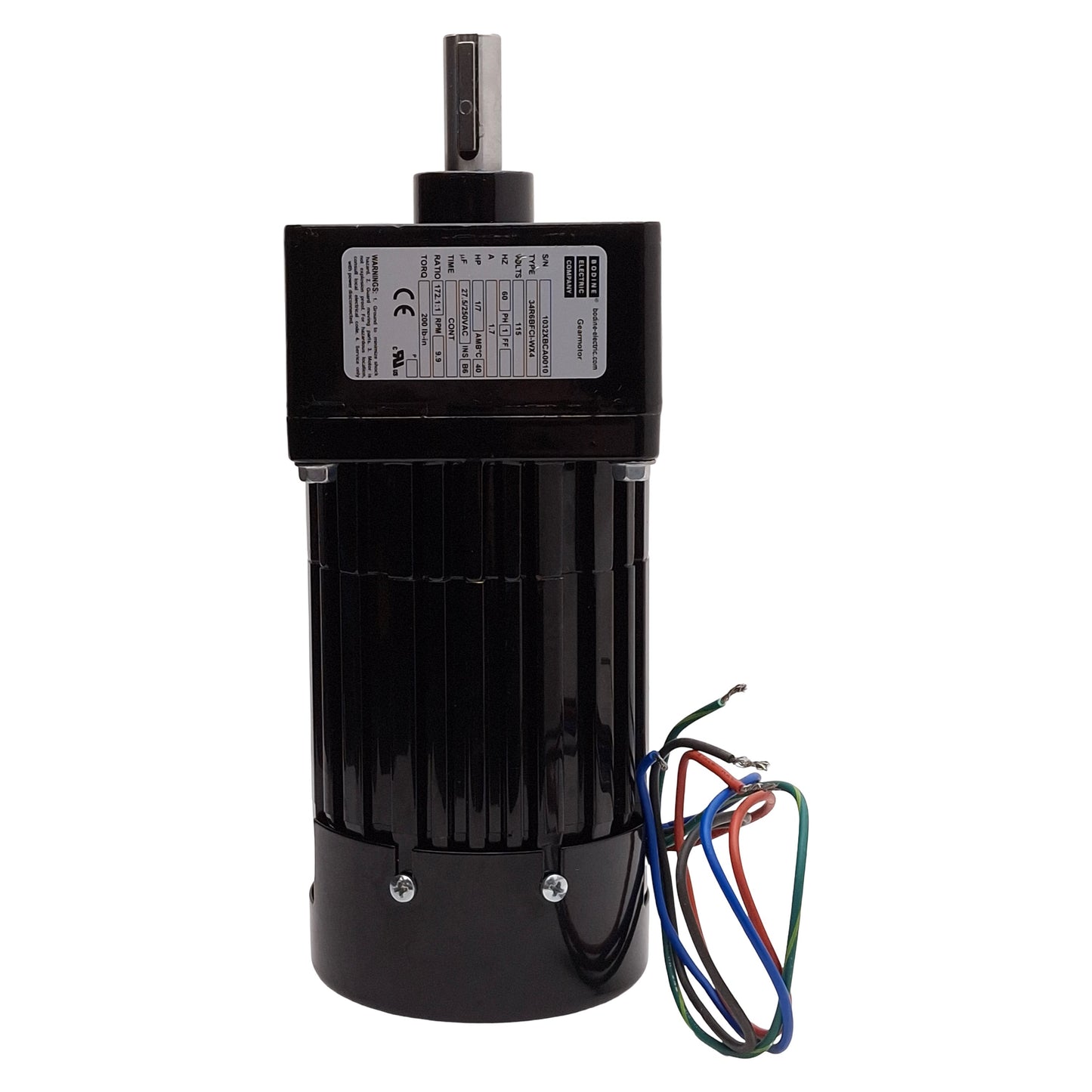 Used Bodine 34R6BFCI-WX4 AC Gearmotor, 1/7HP, 172.1:1, ø5/8in Shaft, 9.9rpm, 115VAC